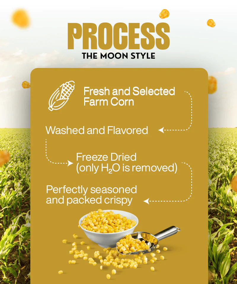 Moon Freeze Dried Crispy Corn Gourmet Cheese | ( Pack Of 3 ) 20 gms each