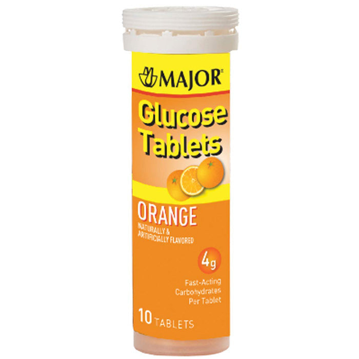 Chewable Glucose Tablets Orange Flavor, 10 Pack
