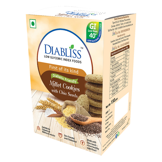 Diabliss Diabetic Friendly Millet Cookies with Chia Seeds
