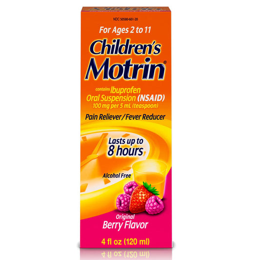 Children's Motrin Ibuprofen Liquid Oral Suspension Berry Flavor 120 mL