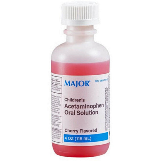 Children's Acetaminophen Oral Liquid Solution 160 mg per 5 mL, Cherry Flavor 118 mL