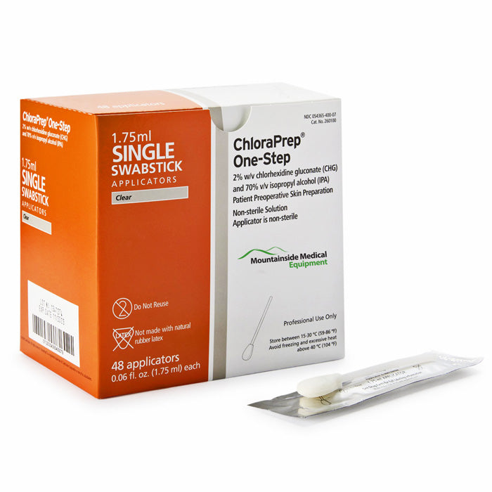 BD ChloraPrep Swabstick Applicators 1.75 ml with Chlorhexidine Gluconate and Isopropyl Alcohol , 48/Box