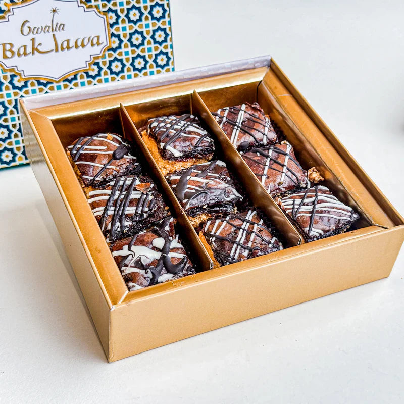 Gwalia Sweets Chocolate Squre Baklawa Box 500 gms