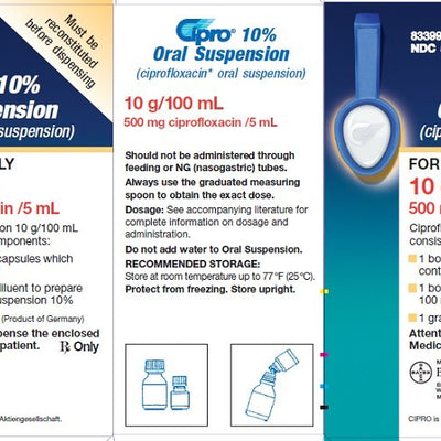 Cipro 10% Ciprofloxacin Oral Suspension 10g/100 mL (RX)