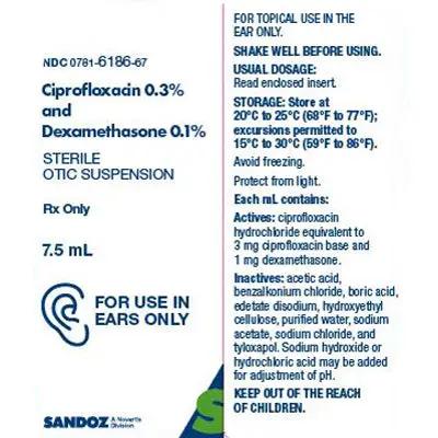 Ciprofloxacin 0.3% and Dexamethasone 0.1% Ear Drops OTIC Suspension, Sterile 15 mL (RX)