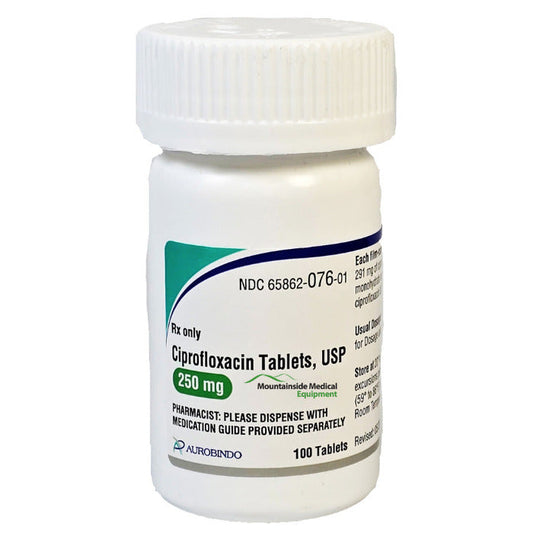 Ciprofloxacin HCL Tablets 250 mg Strength 100 Count (Rx)