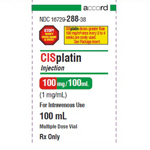 Cisplatin Injection 100 mg/100 mL (1 mg/mL) Preservative Free Multiple Use Vial 100 mL (RX)
