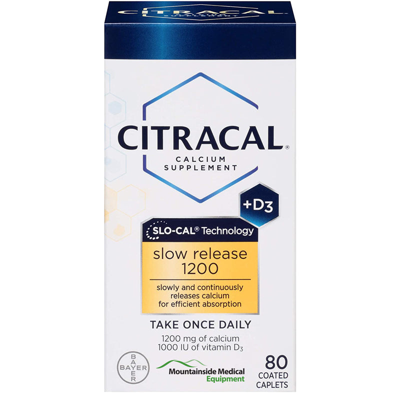 Citracal Slow Release 1200, Calcium Citrate 1200 mg, Calcium Carbonate Blend with D3