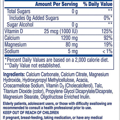Citracal Slow Release 1200, Calcium Citrate 1200 mg, Calcium Carbonate Blend with D3