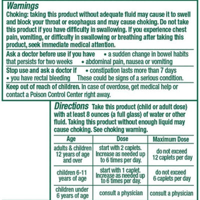 Citrucel Fiber Therapy Supplement Constipation Relief 500mg Tablets, 100 Count