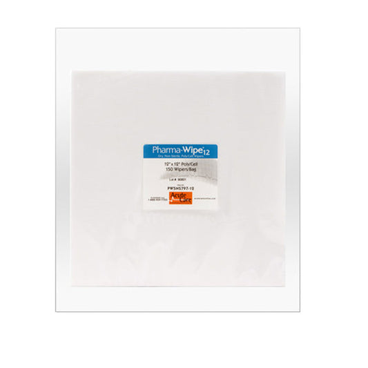 Pharma-Choice ISO Class 5 Pharma-Wipes Non-Sterile, Polyester Cellulose, White, 12in x 12in, (1500/Case)