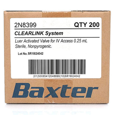 Clearlink IV Administration Valve Priming Volume 0.25 mL Baxter