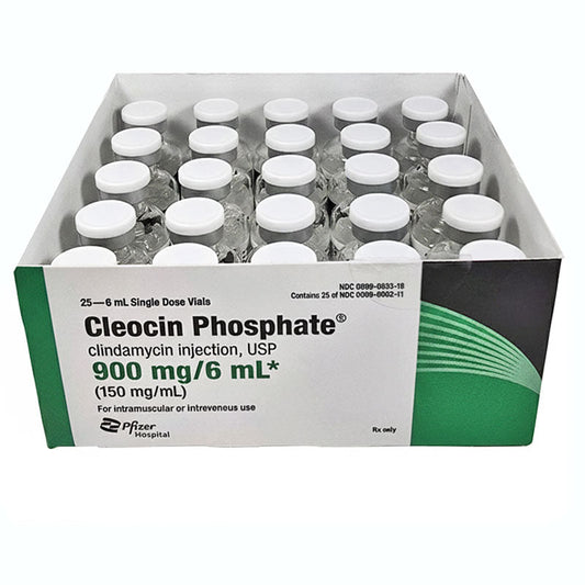 Cleocin Phosphate Clindamycin Injection 900 mg Per mL 6 mL (150mg) x 25/Box (RX)