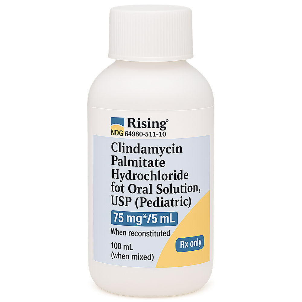 Clindamycin Palmitate Hydrochloride Oral Solution (Pediatric) 75 mg/5 mL when Reconstituted 100 mL (RX)