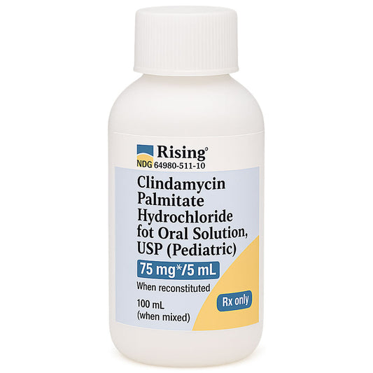 Clindamycin Palmitate Hydrochloride Oral Solution (Pediatric) 75 mg/5 mL when Reconstituted 100 mL (RX)