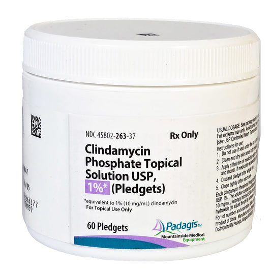 Clindamycin Phosphate 1%Topical Solution (Pledgets) 60 Count