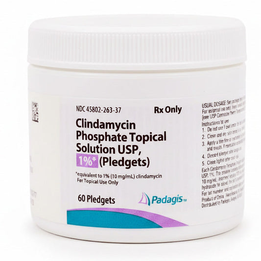 Clindamycin Phosphate 1%Topical Solution (Pledgets) 60 Count