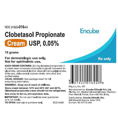 Clobetasol Propionate Cream 0.05% Clobetasol Cream 15 grams (Rx)