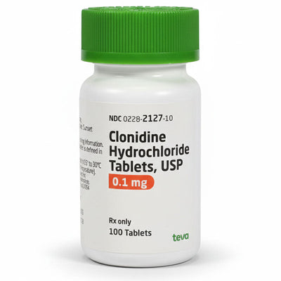 Clonidine HCL Tablets 0.1 mg by Teva 100/Bottle (RX)