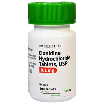 Clonidine HCL Tablets 0.1 mg by Teva 100/Bottle (RX)