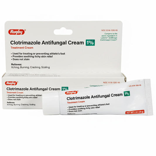 Clotrimazole 1% Antifungal Treatment Cream For Itching & Burning Relief 1 oz