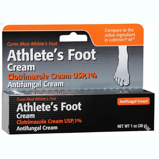 Clotrimazole Cream 1% Topical Athlete's Foot Antifungal and Itching Relief Remedy 30 gram