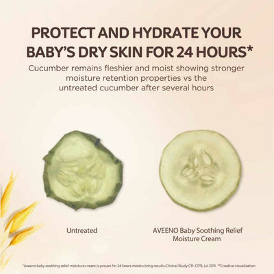 Aveeno Baby Soothing Relief Moisture Cream, 24-Hour Protection for Dry, Itchy or Sensitive Skin