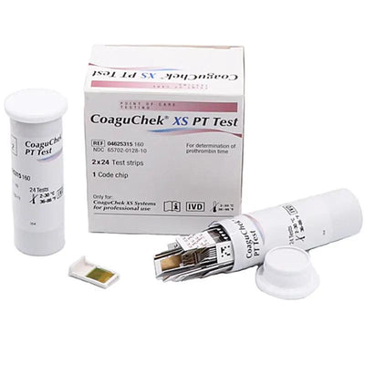 CoaguChek XS Test Strips, PT INR Testing, CLIA Waived, 48/box