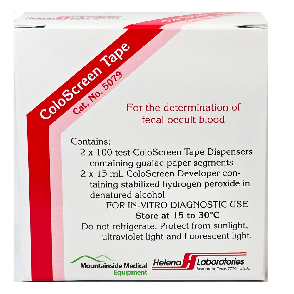 ColoScreen Tape  2 x 100 Test Taoe Dispensers with Guaiac Paper Segments and 2 x 15 mL ColoScreen Developer
