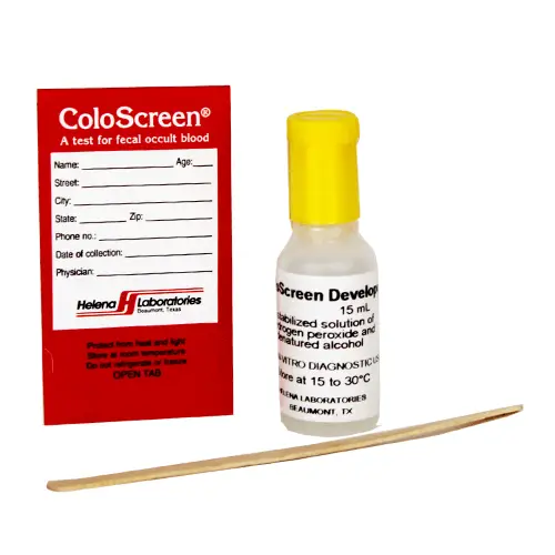 ColoScreen Occult Blood Tests 100 Slides, 2 x 15mL Developers, Applicators, 100/bx