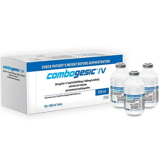 Combogesic IV Ibuprofen Sodium 3 mg and Acetaminophen 10 mg Injection 100 mL x 10/Pack (RX)