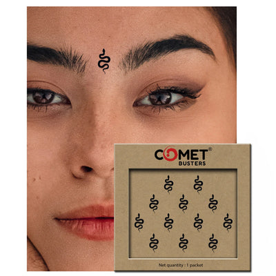 Comet Busters Black Snake PVC Bindis 12mm – Reusable Casual Bindi BIN2451