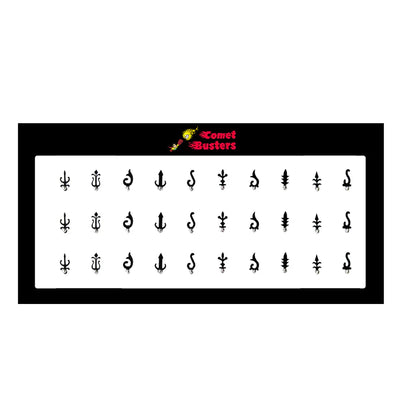 Comet Busters Different Designs Fancy Black Bindis (BIN655)