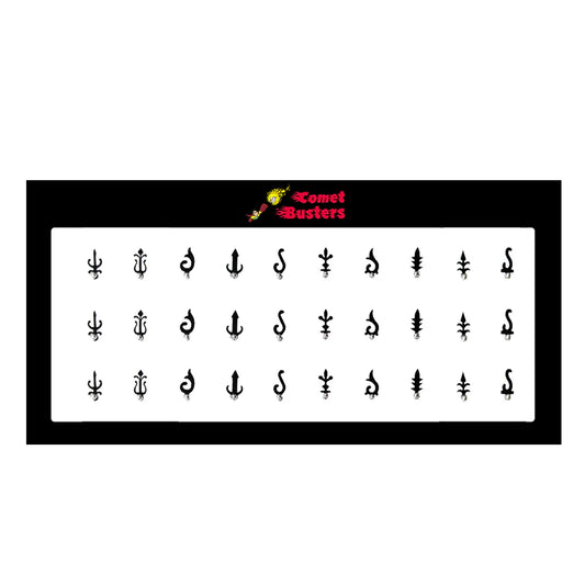 Comet Busters Different Designs Fancy Black Bindis (BIN655)