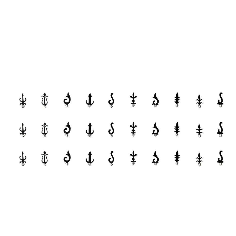 Comet Busters Different Designs Fancy Black Bindis (BIN655)