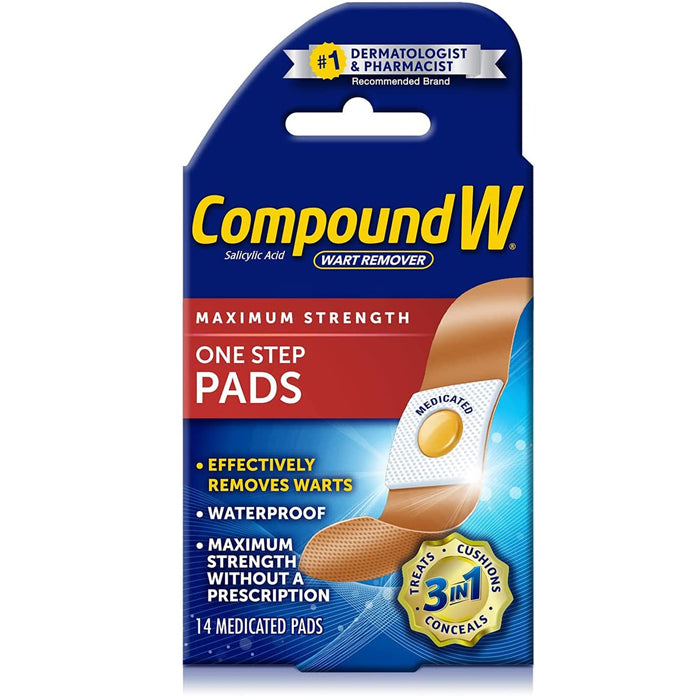 Compound W One Step Wart Removal Invisible Pads 14 Count – Himkhand