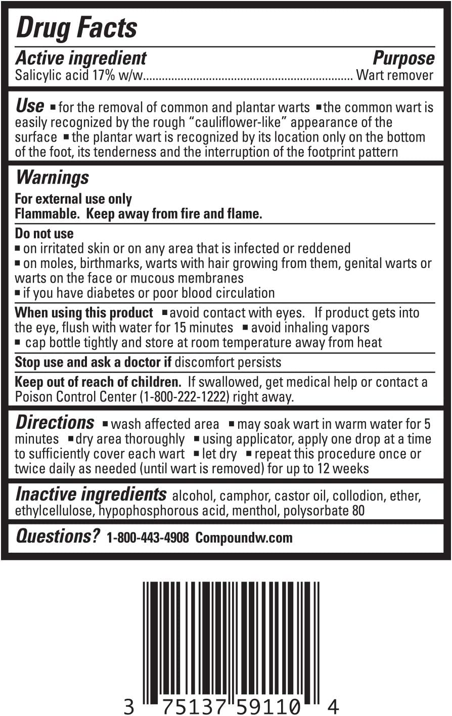 Compound W Plus Wart Remover Brush-on Liquid