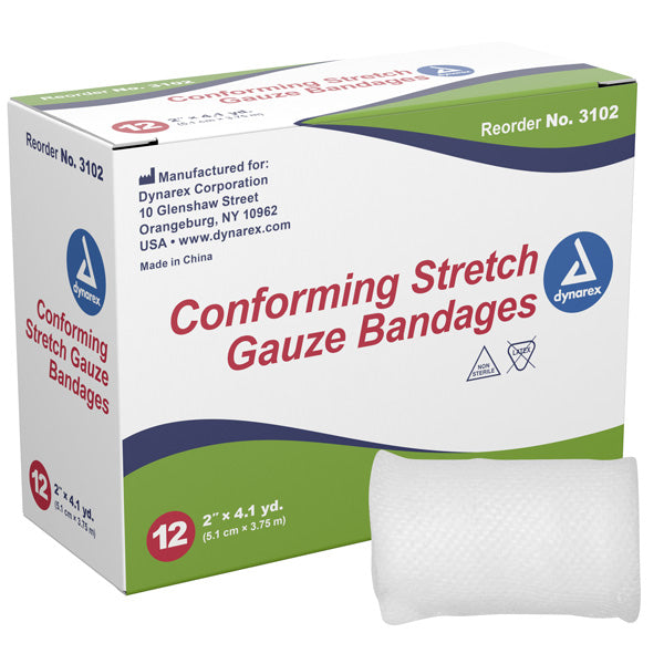 Conforming Stretch Gauze Bandge Rolls, Non-Sterile