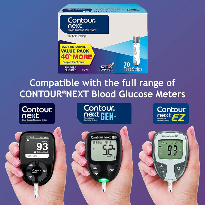 Contour Next Blood Glucose Test Strips, 70 Count