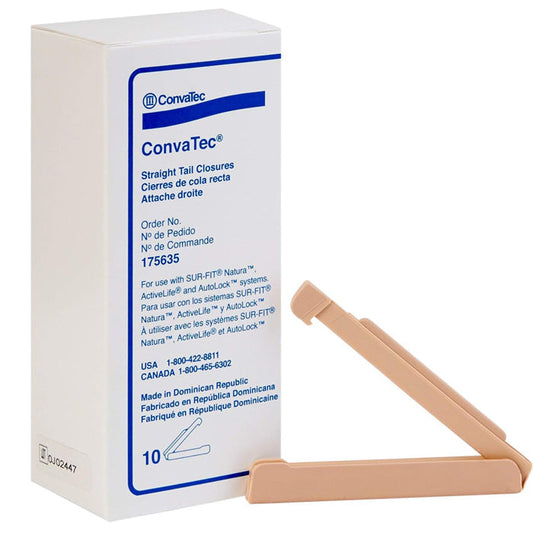 Ostomy Tail Closures Clips, Straight by Convatec 10/Box