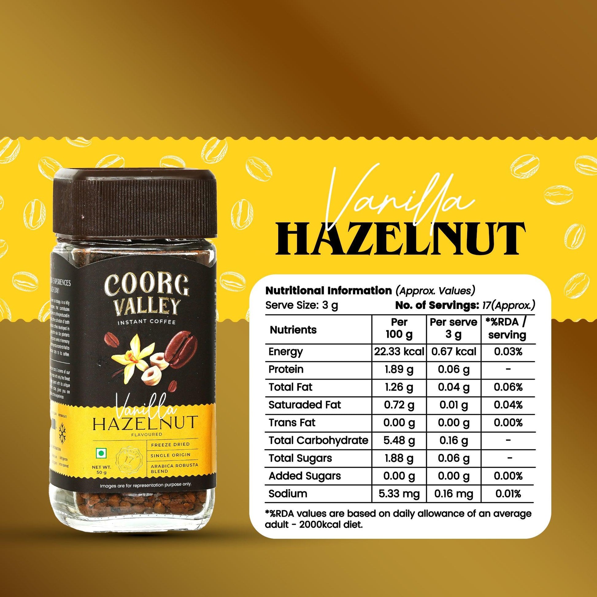Vanilla Hazelnut Instant Coffee | 50g