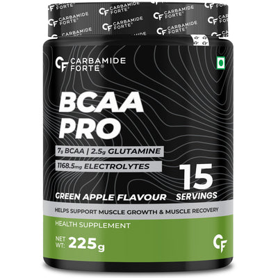 Carbamide Forte BCAA Powder 5000mg | BCAA Supplement For Women & Men Muscle Growth | BCAA Pre Workout & BCAA Intra Workout Supplement For Muscle Recovery | BCAA Orange Flavour - 210g Powder