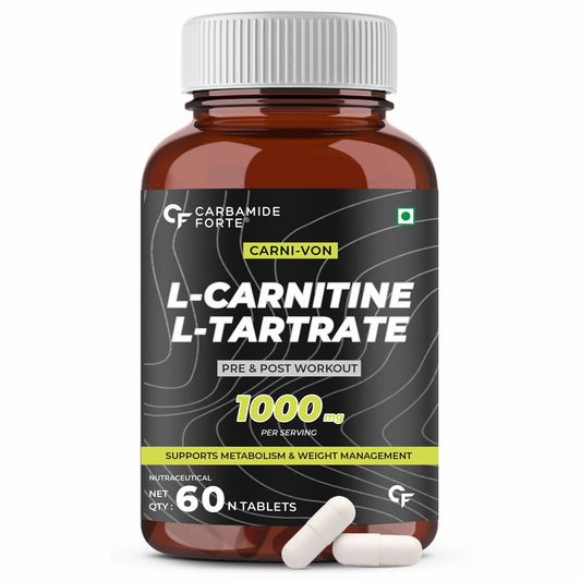 CF Carbamide Forte L Carnitine Supplement 1000mg Capsules for Men & Women | Pre Workout Supplement -Veg Capsules 60 Count