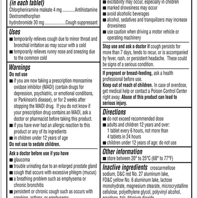 Coricidin HBP Cold and Cough Medicine, Tablets 16 Count