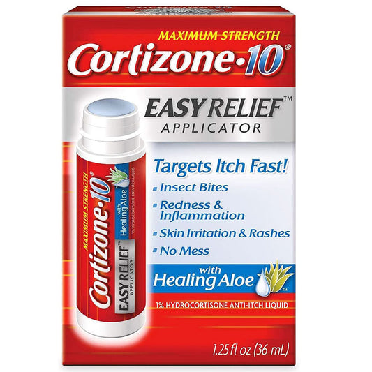 Cortizone-10 Anti-Itch Liquid Easy Relief Applicator with Aloe Vera 1.25 oz