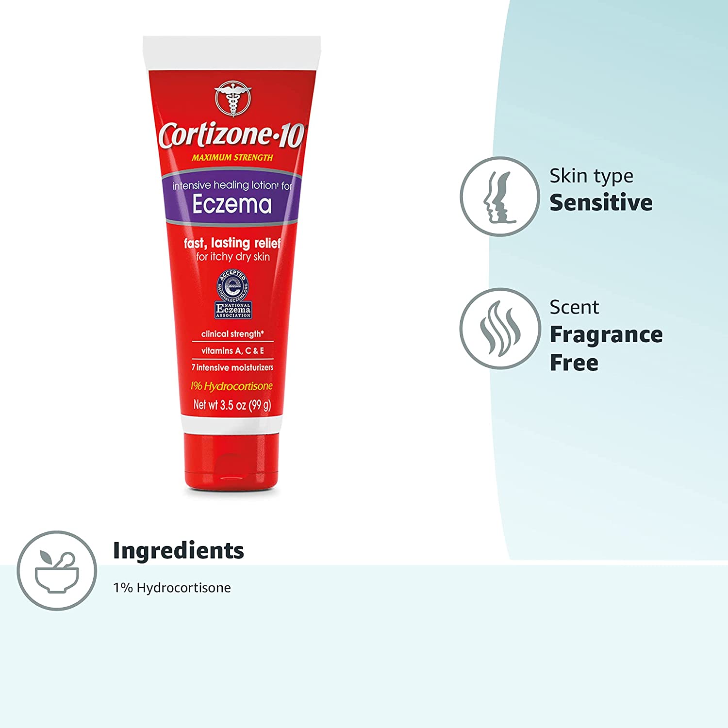 Cortizone 10 Intensive Healing Eczema Lotion Maximum Strength 1% Hydrocortisone with Vitamins A, C & E