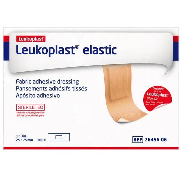 Leukoplast Elastic Adhesive Strips 1 x 3 inches 100 Count