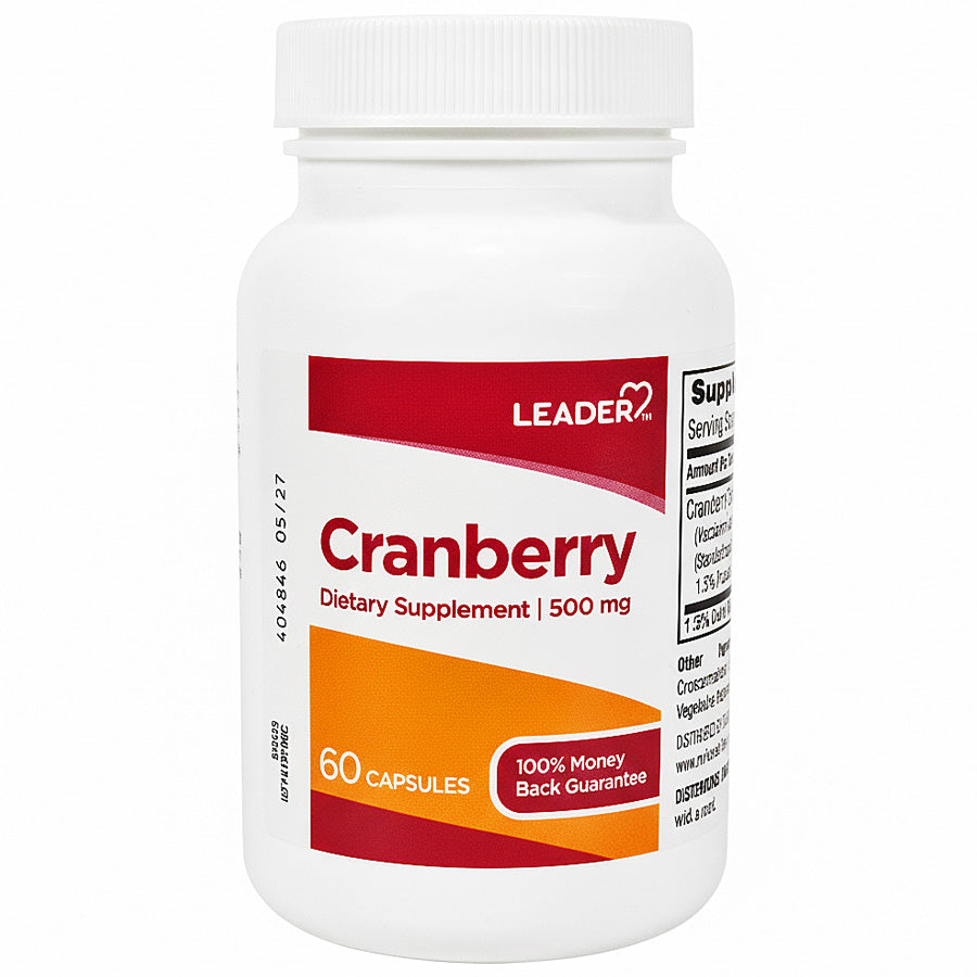 Cranberry 500 mg Dietary Supplement 60 Capsules by Leader