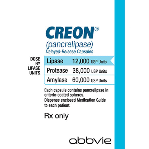 Creon DR (Pancrelipase) Capsules 12,000 USP Units 100/Bottle (RX)