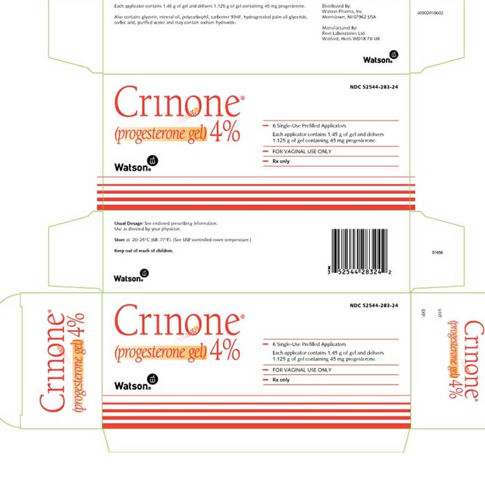 Crinone Progesterone Gel 4% Single Tubes 1.125 gm x 6/Box (RX)